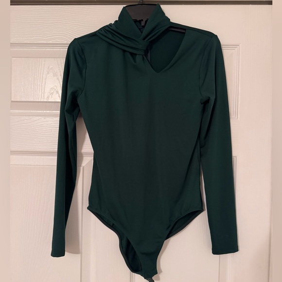 Zara Tops - Zara Dark Green Long Sleeve Bodysuit